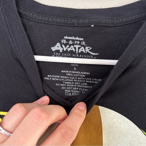 🦋 Nickelodeon Avatar the Last Airbender Appa Anime Cartoon Black T-Shirt Large - Picture 2 of 5